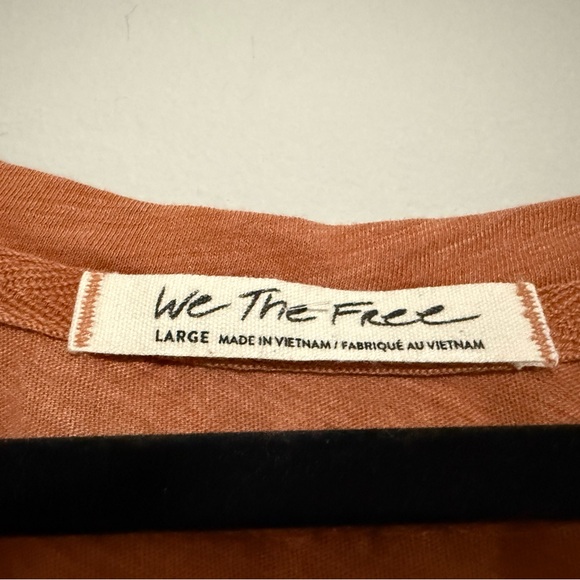 We The Free Orange Betty Long Sleeve Top Size Large Slouchy Boho Beachy - Picture 6 of 9
